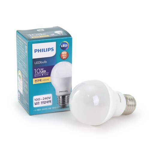 필립스 에센셜 LED전구 10W 전구색(오렌지색-3000K) 에너지효율 1등급